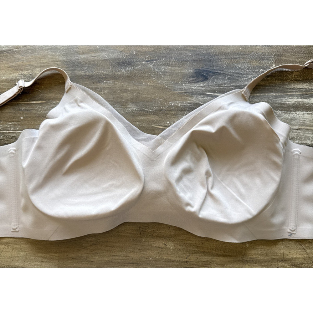 Honeylove Crossover V Neck Bra L Nude Sand Beige Wireless Padded Support EUC - Picture 5 of 5